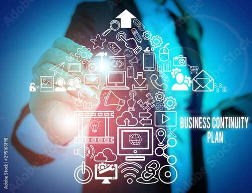 Foto Writing note showing Business Continuity Plan