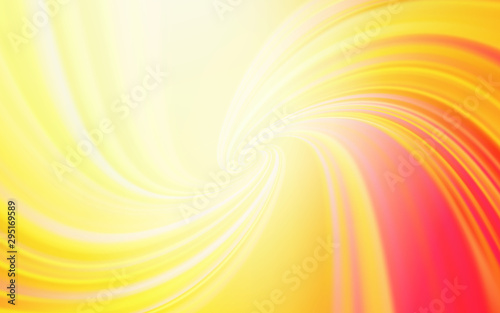 Light Red, Yellow vector background with curved lines. Geometric illustration in abstract style with gradient. Colorful wave pattern for your design.