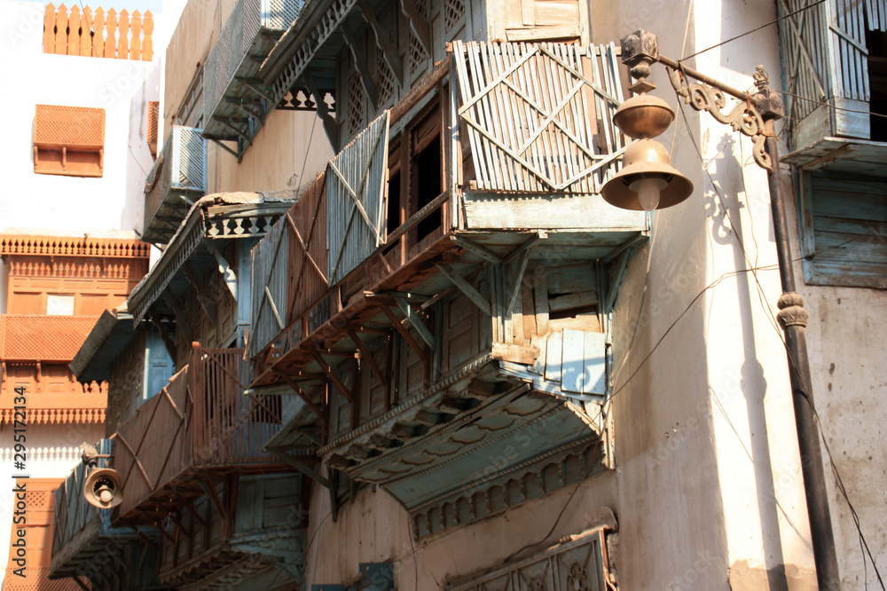 Residential area within the historic district (Al Balad) in Jeddah, Saudi Arabia