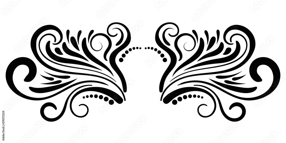 Fototapeta premium Abstract curly element for design, swirl, curl, divider. Vector illustration.