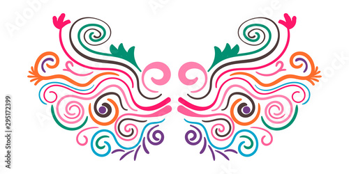 Abstract curly element for design, swirl, curl, divider. Vector illustration. 