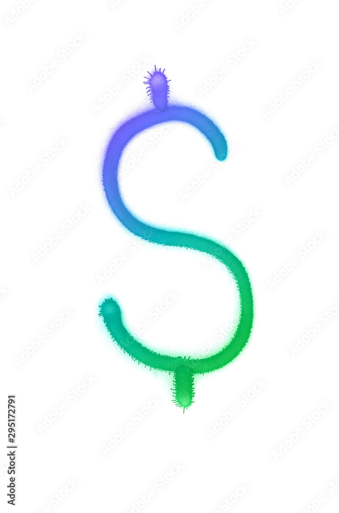 Graffiti dollar sign sprayed on white isolated background Graffiti dollar sign sprayed on white isolated background