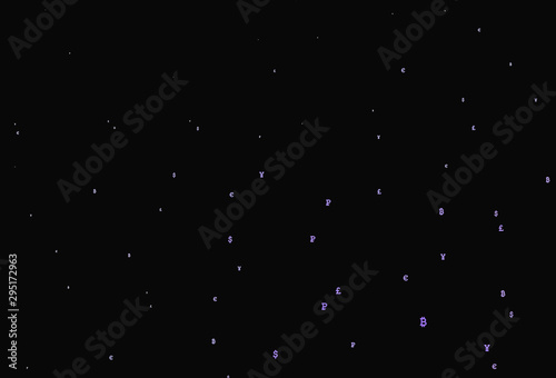 Dark Purple vector texture with colored currency signs.