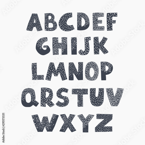 Positive black and white alphabet for children