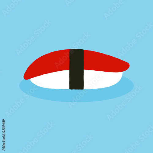 Vector illustration of traditional japanese unagi sushi.