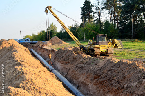 Obraz na plátne Natural gas pipeline construction work