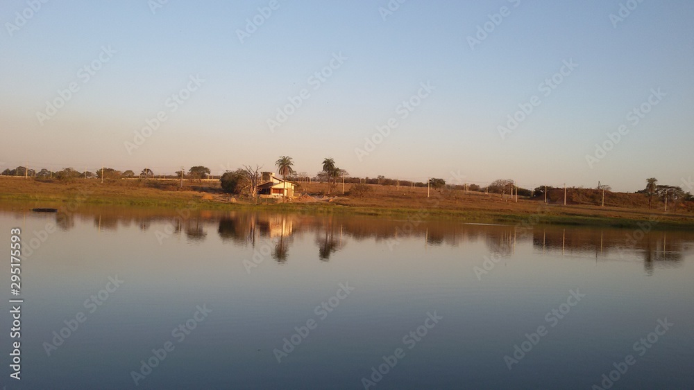 lake, sunset at the Farm, in MG - Brazil