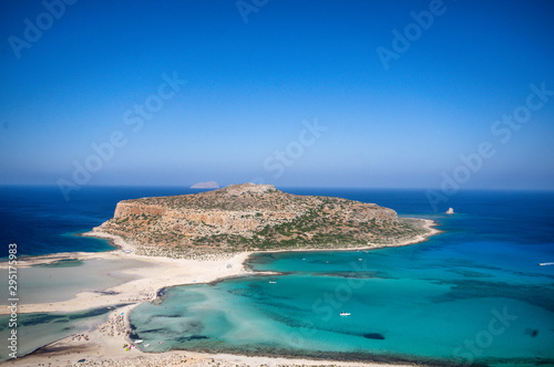 The view of Balos Lagoon with turquoise waters in Creta Island, Greece