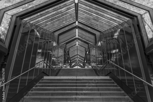 The steps on the streets of the city