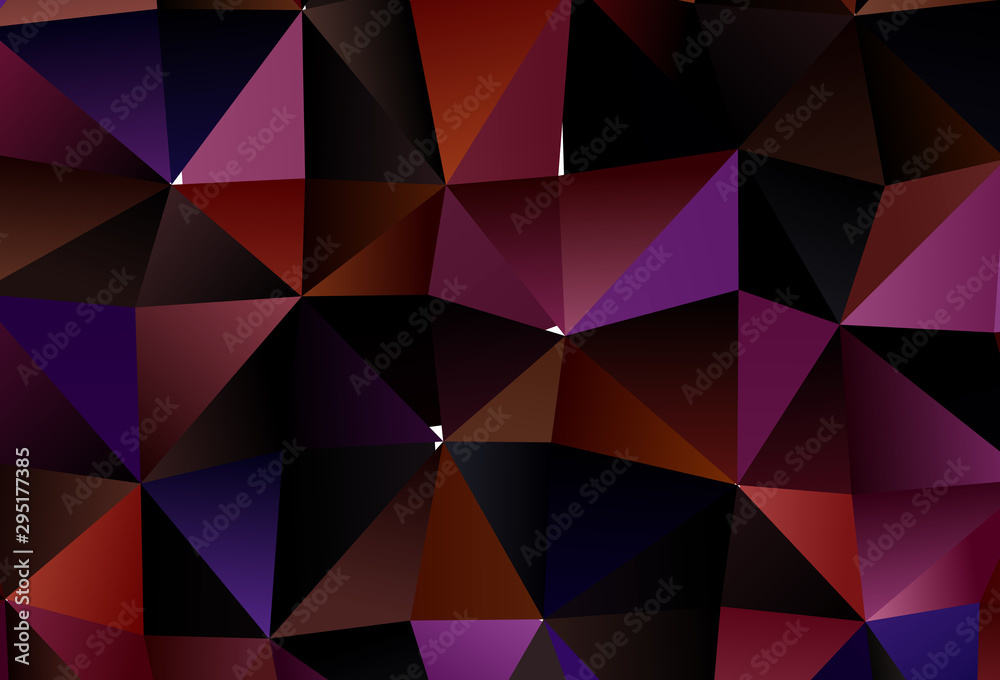 Obraz premium Dark Pink, Red vector backdrop with lines, triangles.