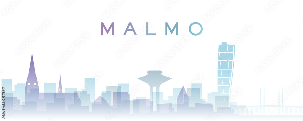 Malmo Transparent Layers Gradient Landmarks Skyline