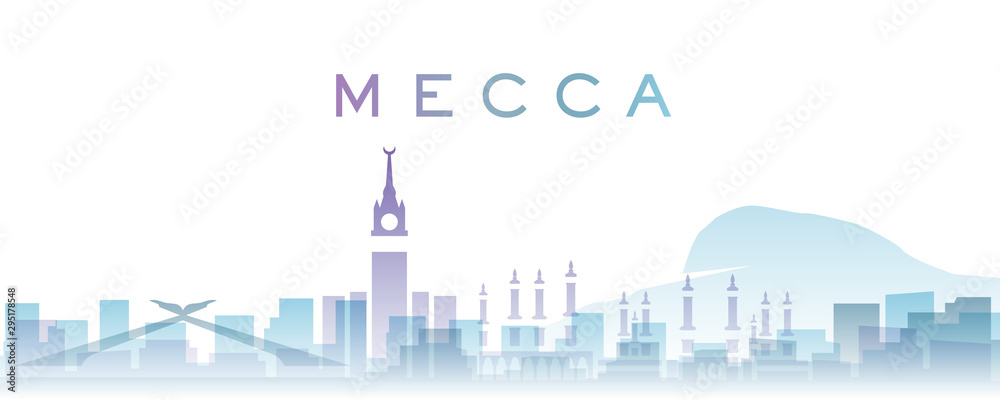 Mecca Transparent Layers Gradient Landmarks Skyline