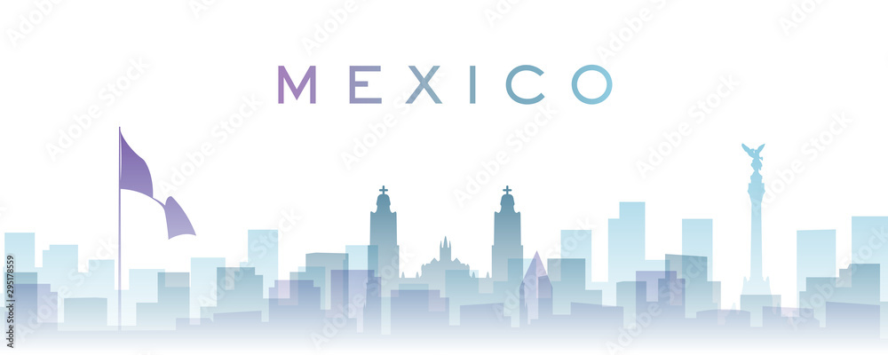 Mexico Transparent Layers Gradient Landmarks Skyline