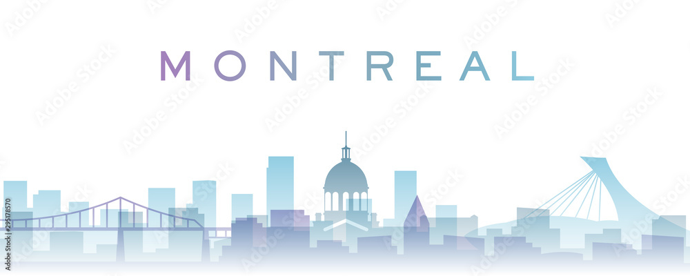 Montreal Transparent Layers Gradient Landmarks Skyline