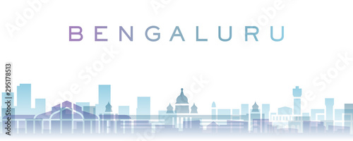 Bengaluru Transparent Layers Gradient Landmarks Skyline
