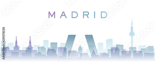 Madrid Transparent Layers Gradient Landmarks Skyline