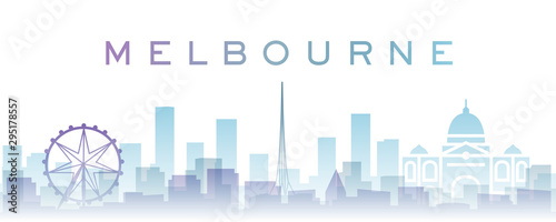 Melbourne Transparent Layers Gradient Landmarks Skyline