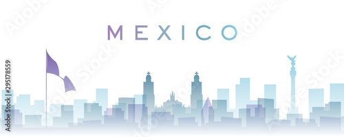 Mexico Transparent Layers Gradient Landmarks Skyline