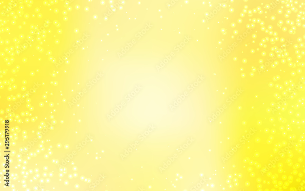 Light Yellow vector pattern with night sky stars. Shining illustration with sky stars on abstract template. Template for cosmic backgrounds.