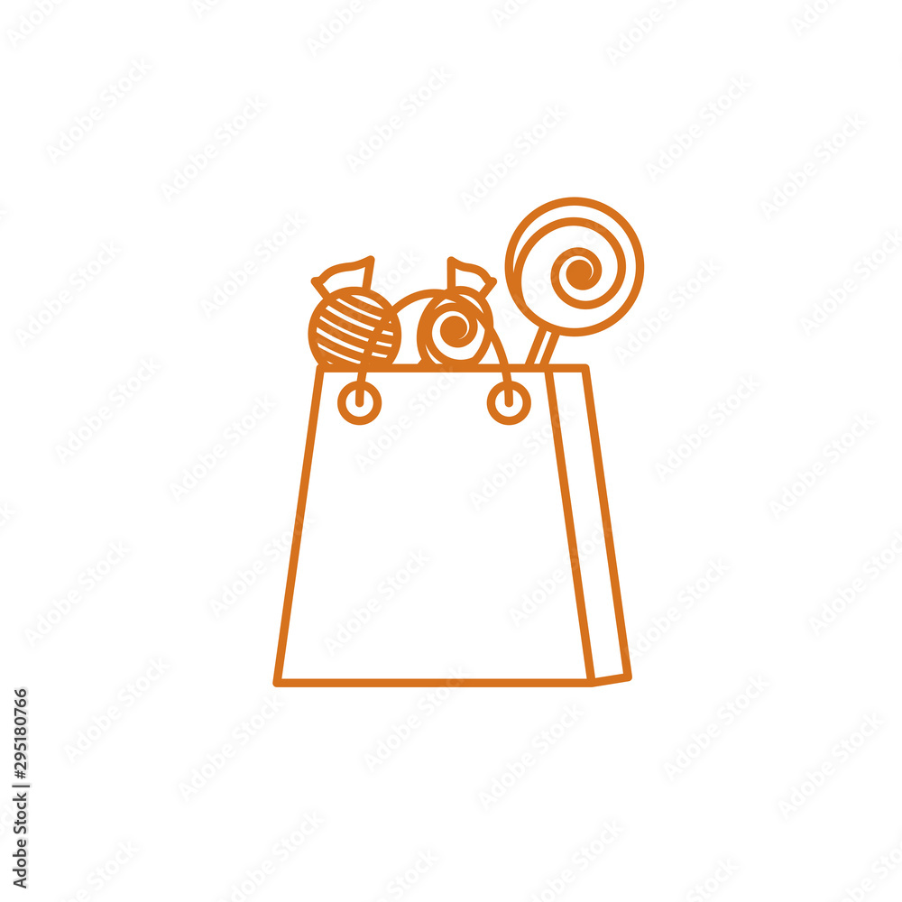 Isolated candies inside bag design Isolated candies inside bag design