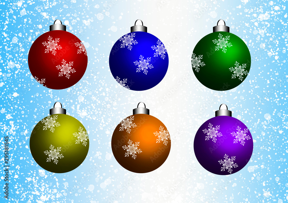 Colorful Christmas balls on the tree. New year, Christmas decoration on the Christmas tree Colorful Christmas balls on the tree. New year, Christmas decoration on the Christmas tree