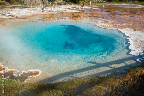 Geothermal feature at old faithful area at Yellowstone National Park (USA) photo