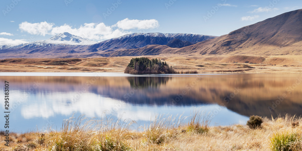lake in the mountains, new zealand landscape
