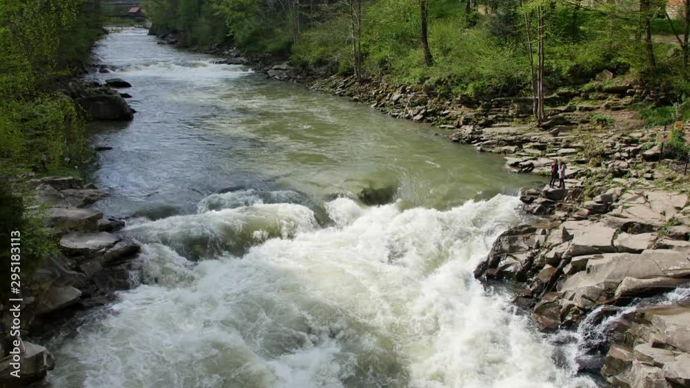 White water river in Carpathia Mountains. White water river in Carpathia Mountains.