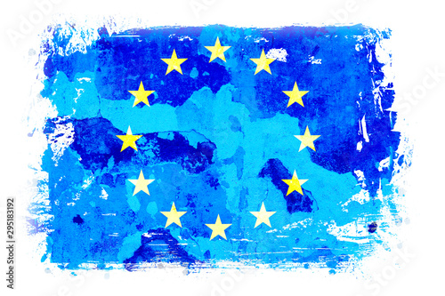 Szkic flagi Unii Europejskiej na białym tle