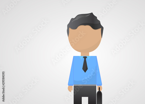 Business Man Cartoon Vector. Businessman With Briefcase - Isolated On Gray. Company Staff. Corporate Worker. Flat Design Cartoon Character Vector. Businessman In Business Suits. Avatar Man Icon