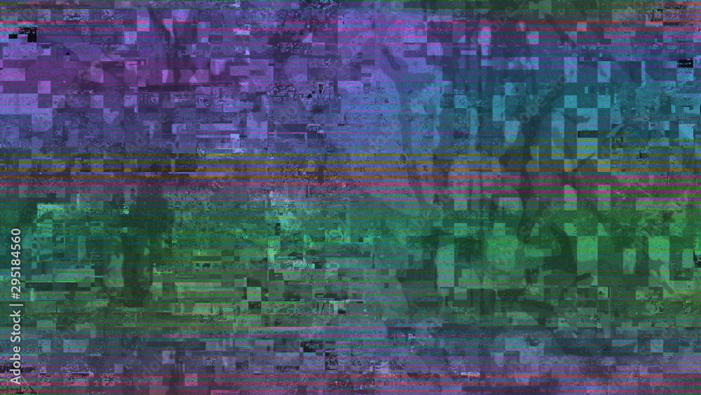 No Signal Error Noise Lines Black and White Abstract Glitch Screen Background