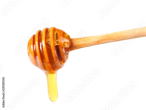 honey dripping isolated on a white background