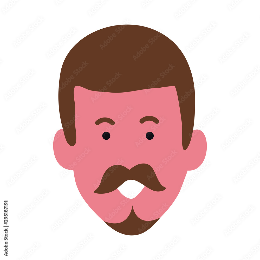 cartoon adult man face icon, flat design Stock Vector | Adobe Stock