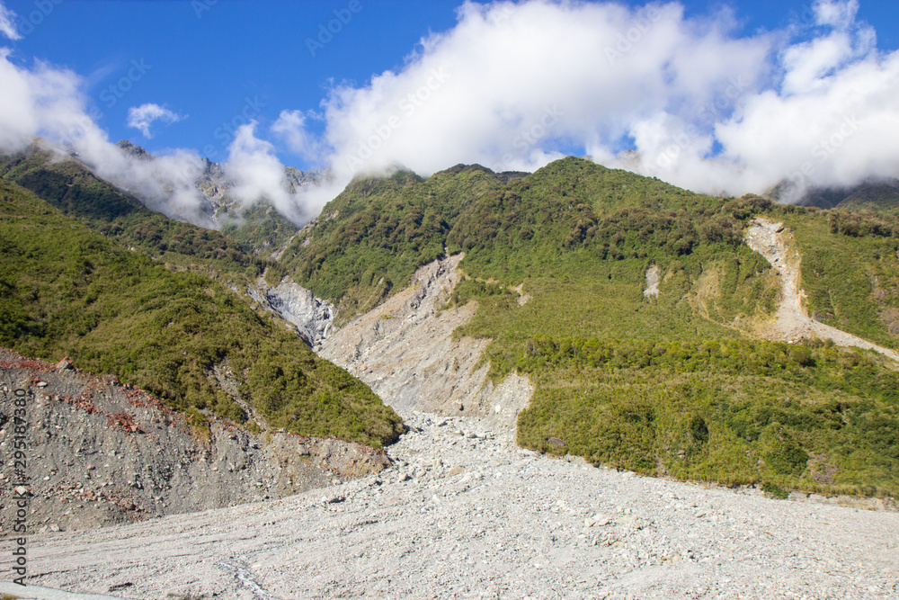 view of Fox glacier valley, New Zealand