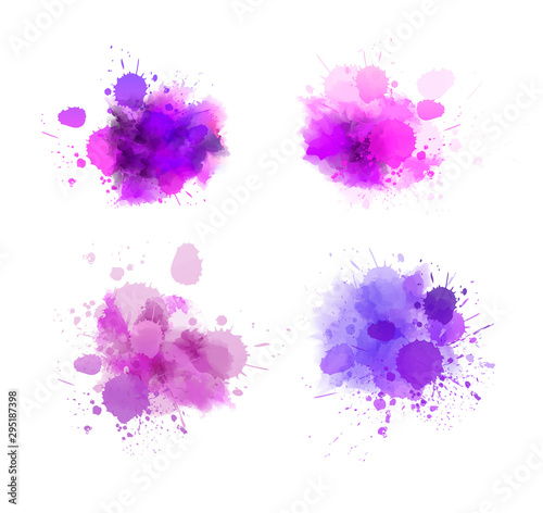Watercolor paint splashes