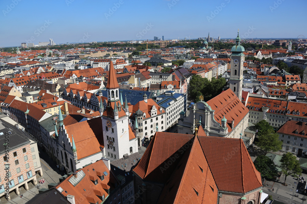 Obraz premium Ausblick vom Alten Peter auf die Münchner Altstadt