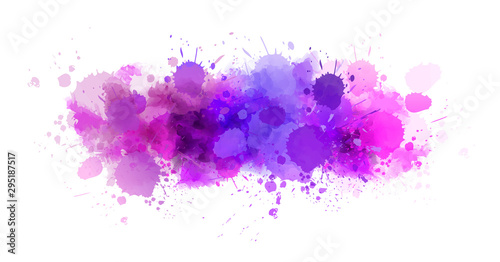 Purple splash watercolor blot line