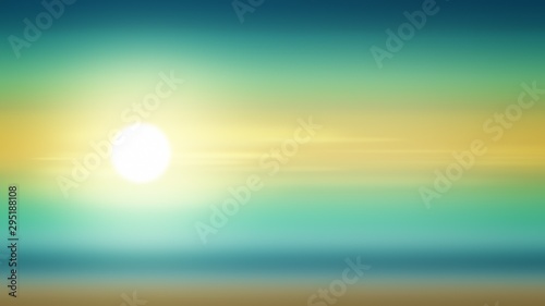 Fototapeta Naklejka Na Ścianę i Meble -  Sunset gradient background sunrise sun, beach morning.