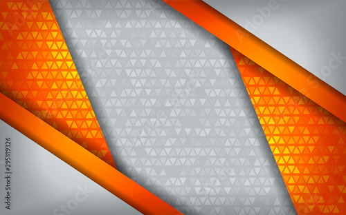Modern abstract orange tech white with overlap background.