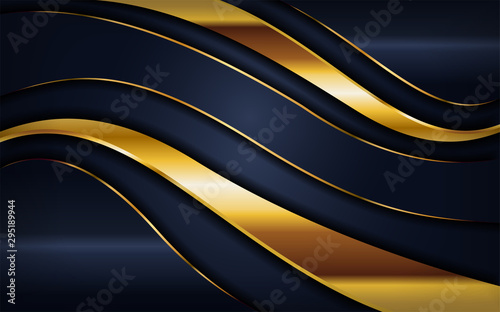 luxurious dark navy background with golden lines. elegant modern background.