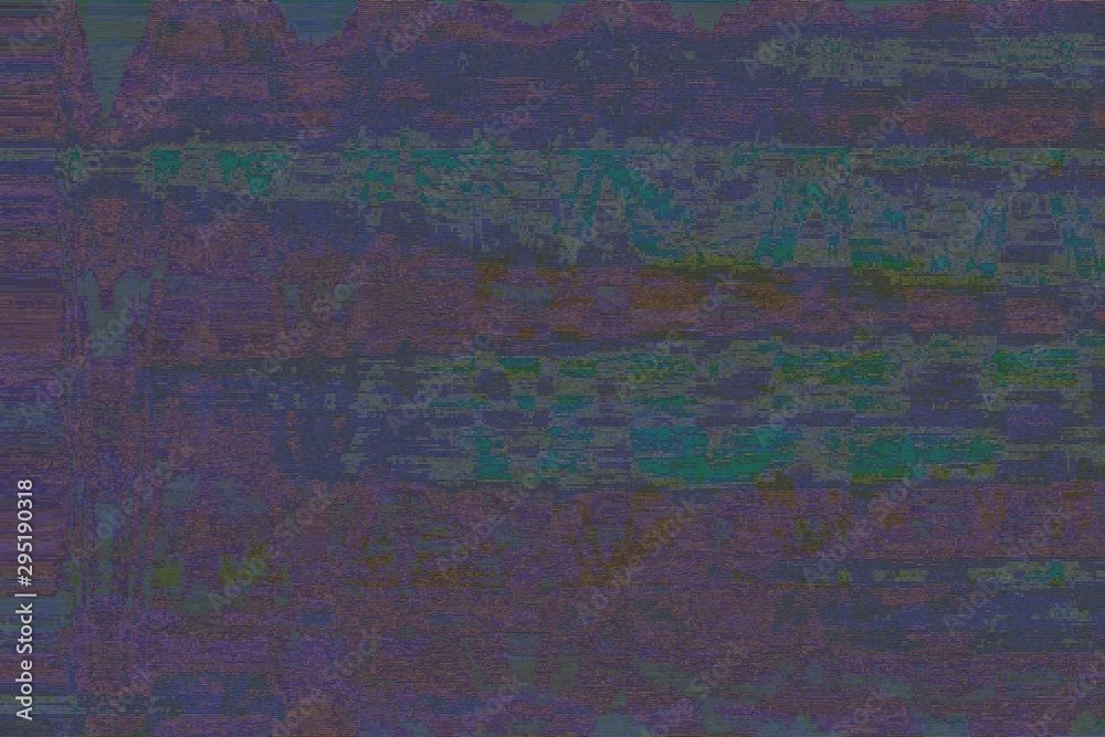 Fototapeta premium Glitch vhs blue noise abstract, pixel digital.