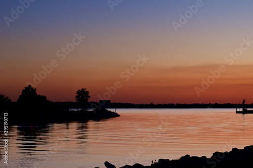 Brilliant sunset over a lake