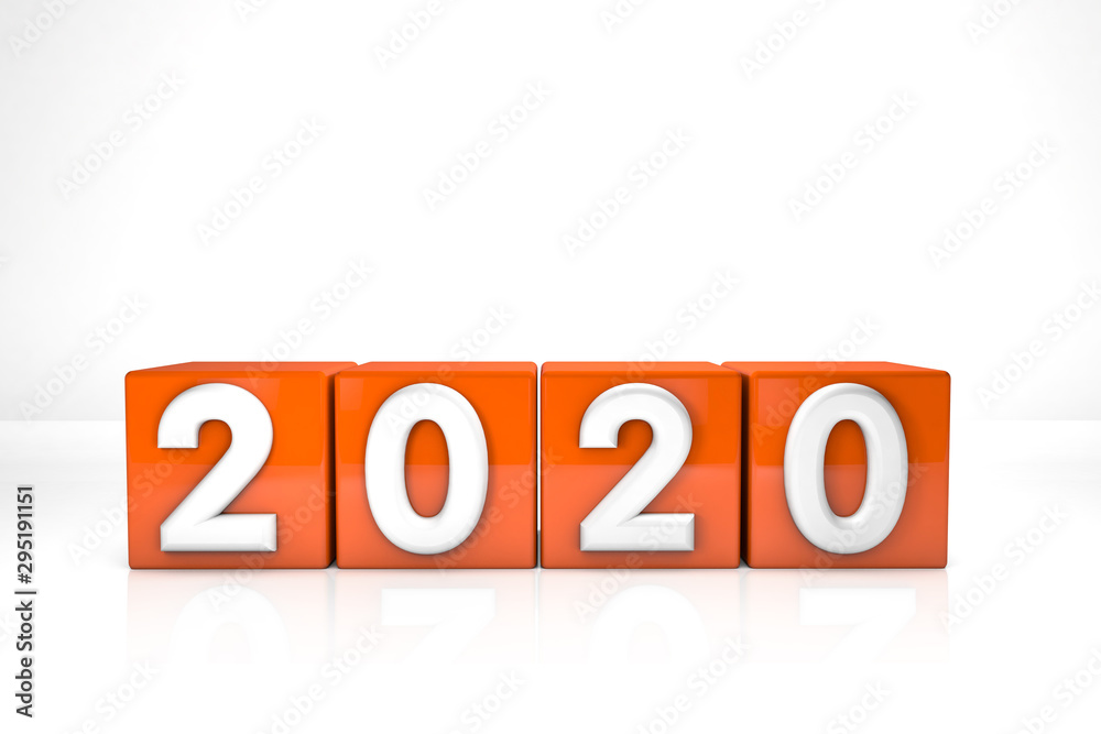 3d renderer illustration. Red cubes with 2019. New Year concept. Isolated on white background. - Ilustración 3d renderer illustration. Red cubes with 2019. New Year concept. Isolated on white background. - Ilustración