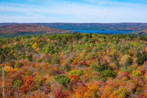 Beautiful Fall Colors and Vistas Seen from Centennial Ridges Hiking Trail in Algonquin Park