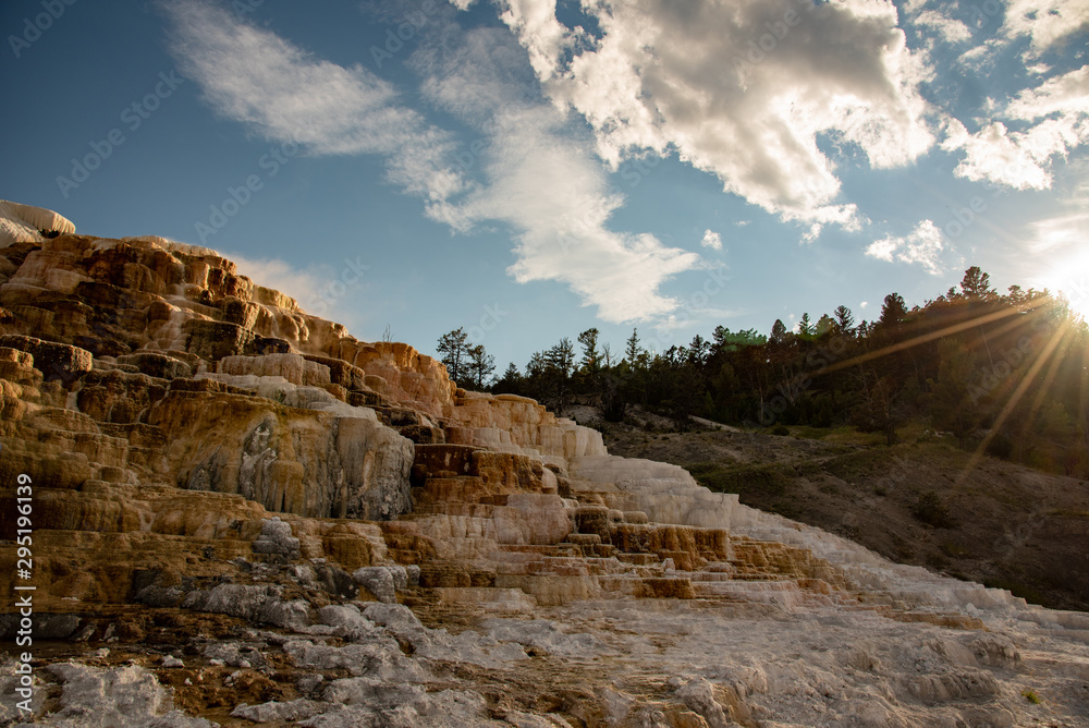 Fototapeta premium Minerva Terraces with its travertine deposits