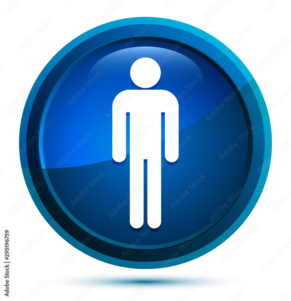 Man icon elegant blue round button illustration Man icon elegant blue round button illustration