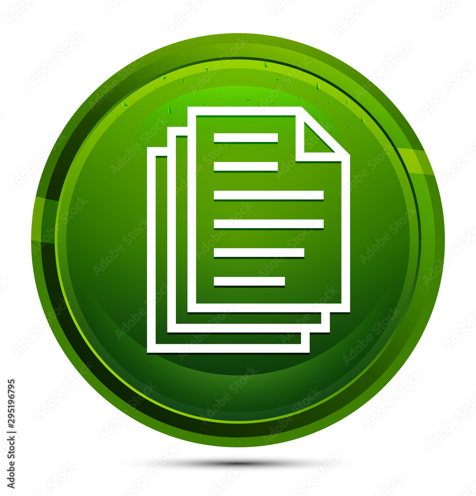 Page documents icon glassy green round button illustration Page documents icon glassy green round button illustration
