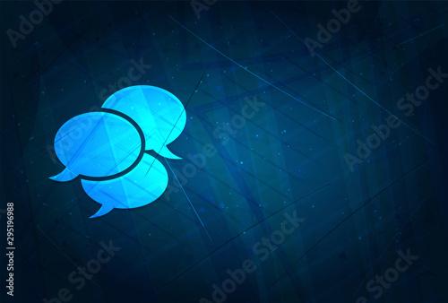 Comments icon futuristic digital abstract blue background
