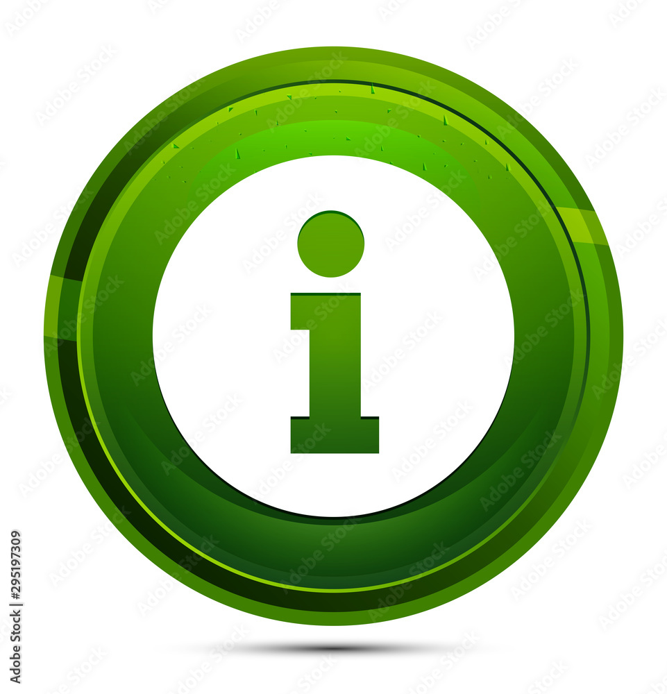 Info icon glassy green round button illustration Info icon glassy green round button illustration