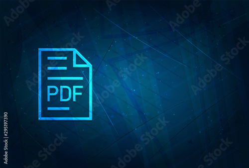PDF document page icon futuristic digital abstract blue background